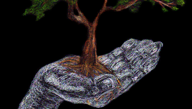 Size: 8.5 x 10
Materials: Black paper, prismacolor pencil, editing